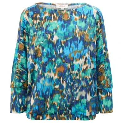 Image of s.Oliver Women&#039;s 2137218 Long Sleeved T Shirt, Blue 59a0, 6