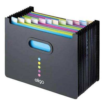 Image of Snopake A4 Eligo Landscape Desk Expander/Organiser 13 Part Black [Pack of 1] Ref: 15174