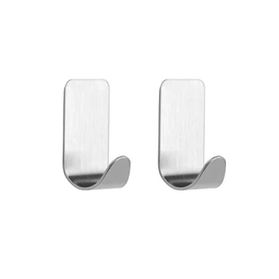 Image of Tiger Palma Self Adhesive Hooks Pack of 2 Matte Silver