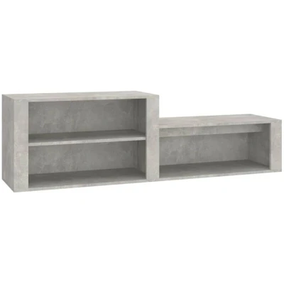 Image of vidaXL Shoe Cabinet Concrete Grey 150x35x45 cm Engineered Wood