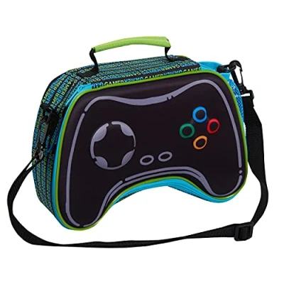 Image of Epic Gamer Lunch Bag for Kids 3D Gaming Controller Box School Travel Insulated Lunchbag with Drinks Holder