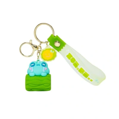 Image of CAOXIAN Cartoon Sad Frog Key Chain Cute Bitter Melon Crying Pendant Keyring Funny for Couple Backpack Car Trinket Jewelry Gift