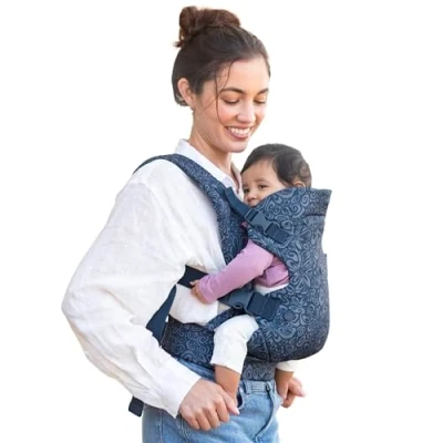 Image of Infantino Flip Advanced 4 in 1 Carrier Ergonomic, Convertible, face and Out Front Back Carry for Newborns Older Babies 3.6 14.5 kg, Floral Navy