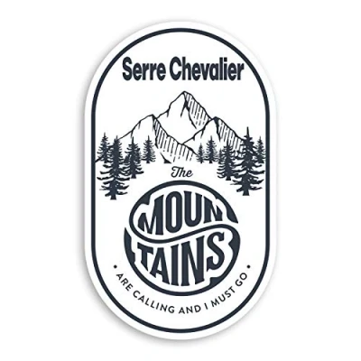 Image of 2 x 10cm Serre Chevalier France Vinyl Stickers Ski Luggage Sticker #31211 (10cm Tall)
