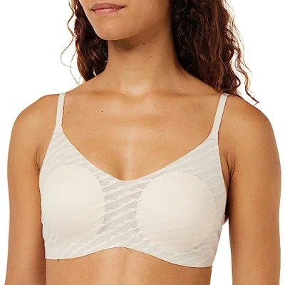 Image of Sloggi Women&#039;s Zero Lacy H Soft Bra Molded, Naturel (076), M