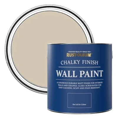 Image of Rust Oleum Light Brown Matt Emulsion Wall Paint Butterscotch 2.5L