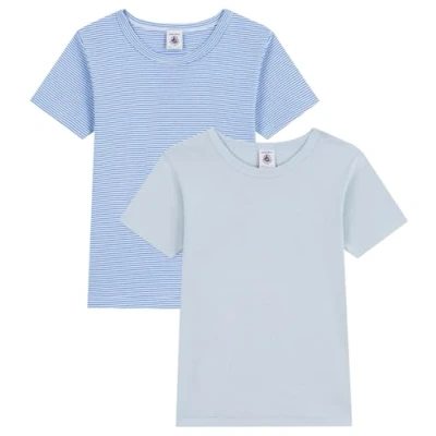 Image of Petit Bateau KIDS TEE Unisex 2 PACK Print Tshirt multicoloured for kids, Size: 6y, Multi coloured