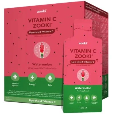 Image of Zooki Liposomal Vitamin C 1000mg Liquid 4X Higher Absorption Great Taste, Sugar Free, Vegan Alternative to High Strength Tablets Immune System Energy (Watermelon, 30 Servings)