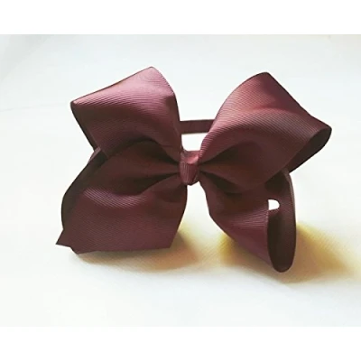 Image of Alice Band with Bow 6 inch Girls Wrapped Baby Hair HeadBand (Burgundy)