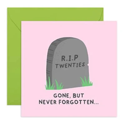 Image of Central 23 30th Birthday Card &#039;RIP Twenties&#039; Funny Cards for Women Men Age 30 Daughter Granddaughter Him Her Year Old Comes With Fun Stickers