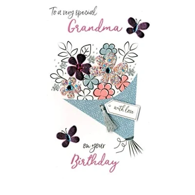 Image of Wonderful Grandma Birthday Greeting Card Hand Finished Champagne Range Cards JGS607