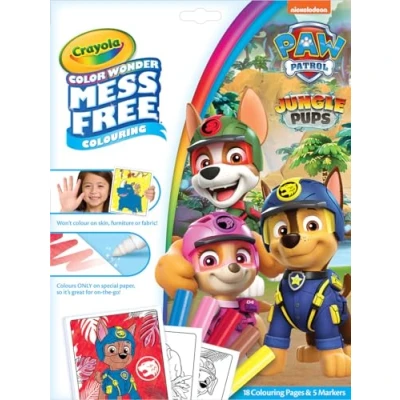 Image of CRAYOLA Color Wonder Paw Patrol Mess Free Colouring Book (Includes 18 Pages and 5 Magic Markers) Packaging may vary