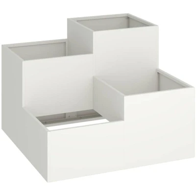 Image of vidaXL Garden Planter 80x80x60 cm White Steel