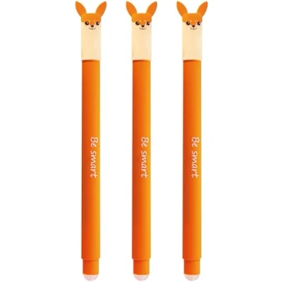 Image of Eberhard Faber 599016 Erasable Fox Ink Rollerball 3 Animal Erase It Pens Gel Pen 0.7 mm