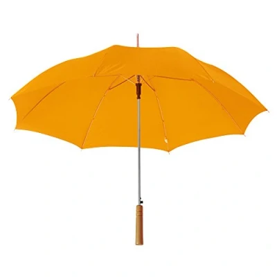 Image of eBuyGB Automatic Wedding Photographer Parasol Folding Umbrella, Long Umbrella with Stick Handle Rain Colourful Orange 37 Inch / 94cm Span 84cm Length