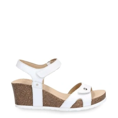 Image of Panama Jack Women&#039;s Julia B17 White Wedge Leather Sandals