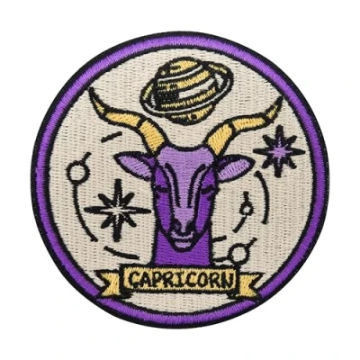 Image of Finally Home Iron On Patch Zodiac Sign Capricorn Astrology Patches, Moon Stars Capricornus Sew