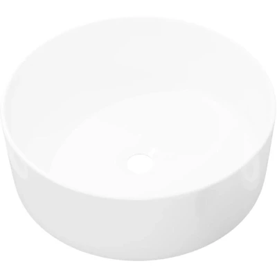 Image of vidaXL Basin Round Ceramic White 40x15 cm