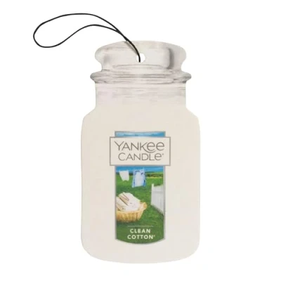 Image of Yankee Candle Car Jar Scented Air Freshener Clean Cotton 3 Count