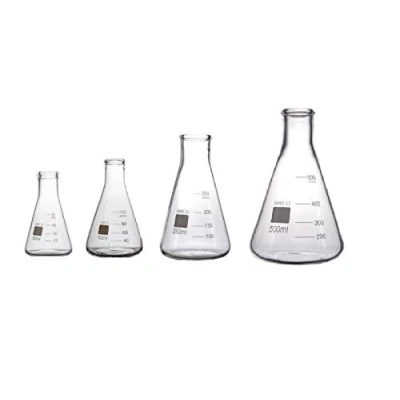 Image of Rocwing Borosilicate 3.3 Glass Graduated Conical Erlenmeyer Flask for Laboratory (50ml+100ml+250ml+500ml)