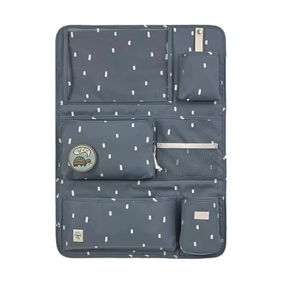 Image of LÄSSIG Car Organiser, back seat Bag for Car, Hanging, Foldable, 55 cm, Wrap to Go, happy prints dark blue, organiser