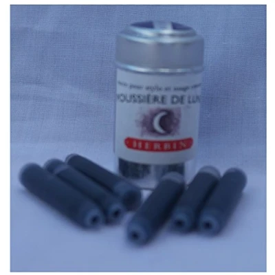 Image of Six J Herbin Writing Ink Cartridges Mauve, Poussiere De Lune