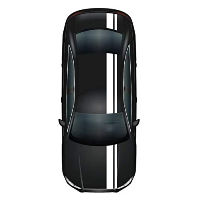 Image of Finest Folia Racing Stripes 5 m x 15 cm and 10 Rally Viper Strips for Vehicles Car Accessories Tuning Bonnet Roof Rear (White Gloss)