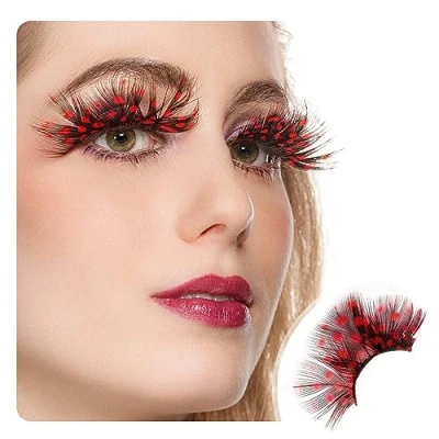 Image of Dorisue feather eyelashes Red lashes Minnie Eyelash Jessica Rabbit Wonderwoman Black widow custume