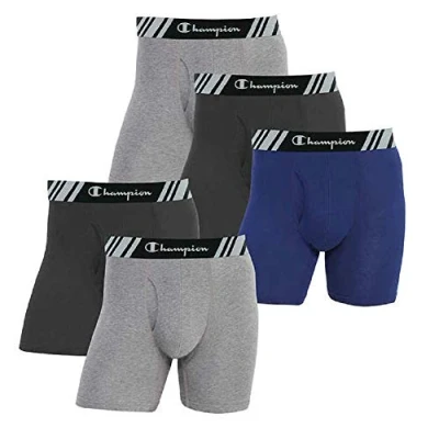 Image of Champion Men&#039;s Boxer Briefs All Day Comfort No Ride Up Double Dry X Temp 5 Pack