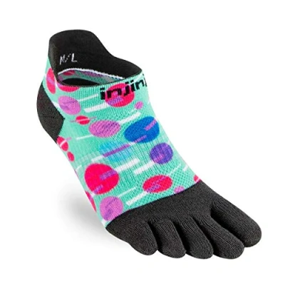 Image of Injinji Women&#039;s Run Lightweight No Show Toe Socks, Fizz, X Small