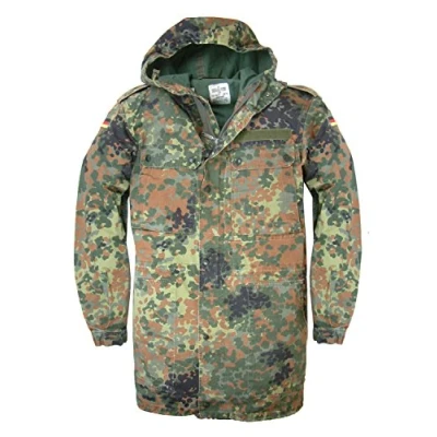 Image of Genuine German Military Issue Flecktarn Zip Fronted Combat Field Jacket with Hood (MEDIM)