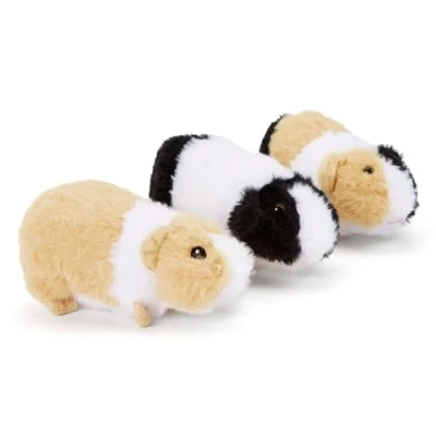 Image of Zappi Co 100% Recycled Guinea Pig Plush Set of 3 Mulitpack (15cm Each) Soft Cuddly Eco Friendly Collection for Newborn