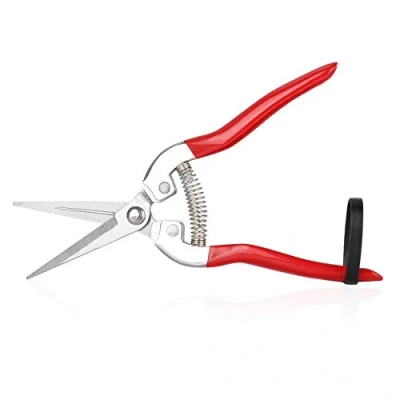 Image of VPMeetx Pruning Shear Garden Scissors Straight Stainless Steel Blades Snips Flower Arranging Plant Trimming Fruit Harvesting Pruner Tool