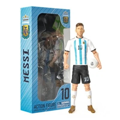 Image of Banbo Sockers Toys Argentina Messi 8&quot; Collectible Soccer Action Figure, Blue and White