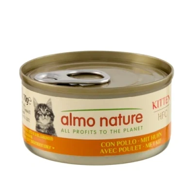 Image of almo nature HFC Natural Kitten Wet Food with Chicken (Pack of 24 x 70g Tins)