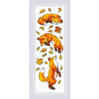 Image of RIOLIS Cross Stitch Kit 1879 Foxes in Leaves