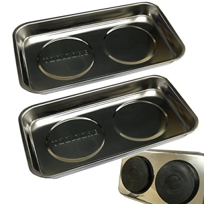 Image of Toolzone 5.5&quot; x 9.5&quot; Stainless Steel Magnetic Parts Tray