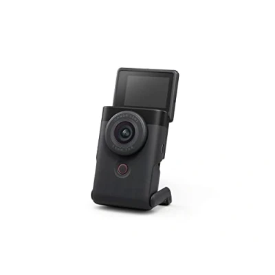Image of Canon PowerShot V10 vlogging Starter Kit (Black) Designed for entry level vloggers, this all in one 4K camera that fits easily the pocket. (Renewed)