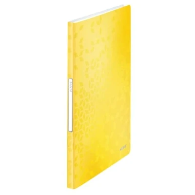 Image of Leitz A4 Display Book, 40 Pockets, 80 Sheet Capacity, Transparent Yellow, WOW Range, 46320016