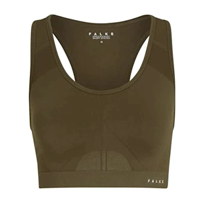 Image of FALKE Women&#039;s Madison Low Support With Pads W SB Breathable For Impact Activities 1 Piece Sports Bra, Green (Herb 7754), S