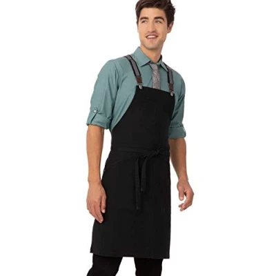 Image of Chef Works Berkeley Bib Work Utility Apron, Jet Black, One Size