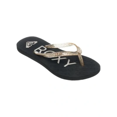 Image of Roxy RG Viva Sparkle Sandal For Girls, Flip Flops Black M Gold, 11.5 UK Child