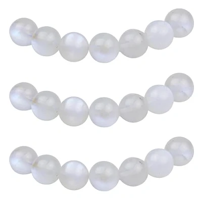 Image of MJDCB Natural Round Stone Beads 6mm Blue Moonstone Loose Gemstone for Jewelry Making Bracelet Necklace 60pcs