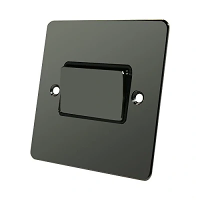 Image of Flat Plate Black Nickel Fan Isolator Switch 10 Amp 3 Pole