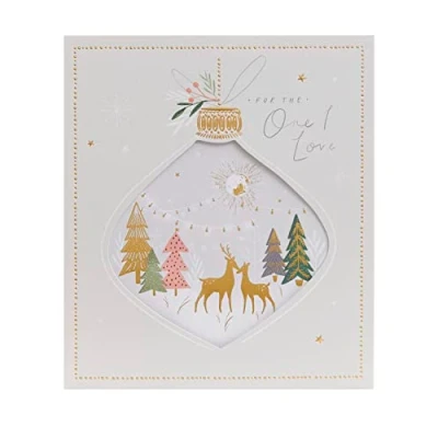Image of UK Greetings Christmas Card for The One I Love Pretty Design