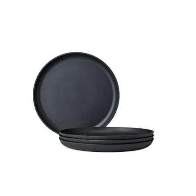 Image of Mepal Breakfast plate 4 pieces Silueta Dishwasher &amp; microwave resistant Plastic plates Dinner Tableware 23 cm Nordic black