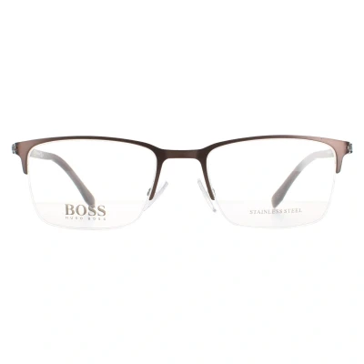 Image of Hugo Boss Semi Rimless Mens Matte Brown 1007/IT Metal One Size