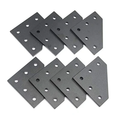 Image of Befenybay 8PCS/Set Surface Anodic Oxidation Black L Shape Corner Bracket Plate 5 Hole Outside Joining for 2020 Series Aluminum Profile 3D Printer Frame (Black 8)