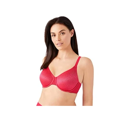 Image of Wacoal Women&#039;s Back Appeal Underwire Bra Full Coverage, Opaque, Barbados Cherry, 34E