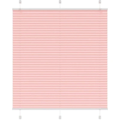Image of vidaXL Pleated Blind Pink 120x100 cm Fabric Width 119.4 Polyester